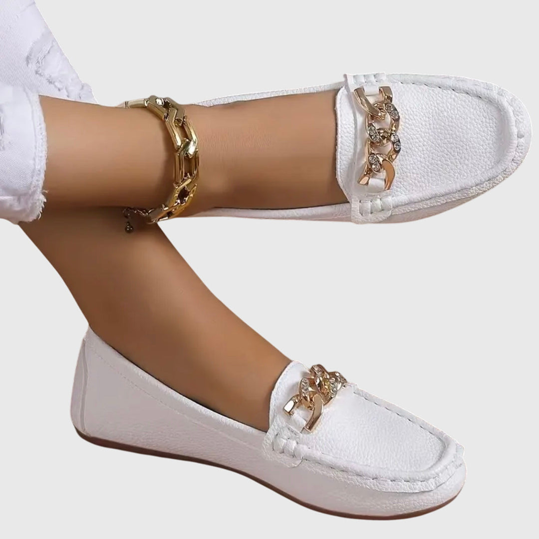 Melissa | Mocasines Ortopédicos con Cadena Dorada
