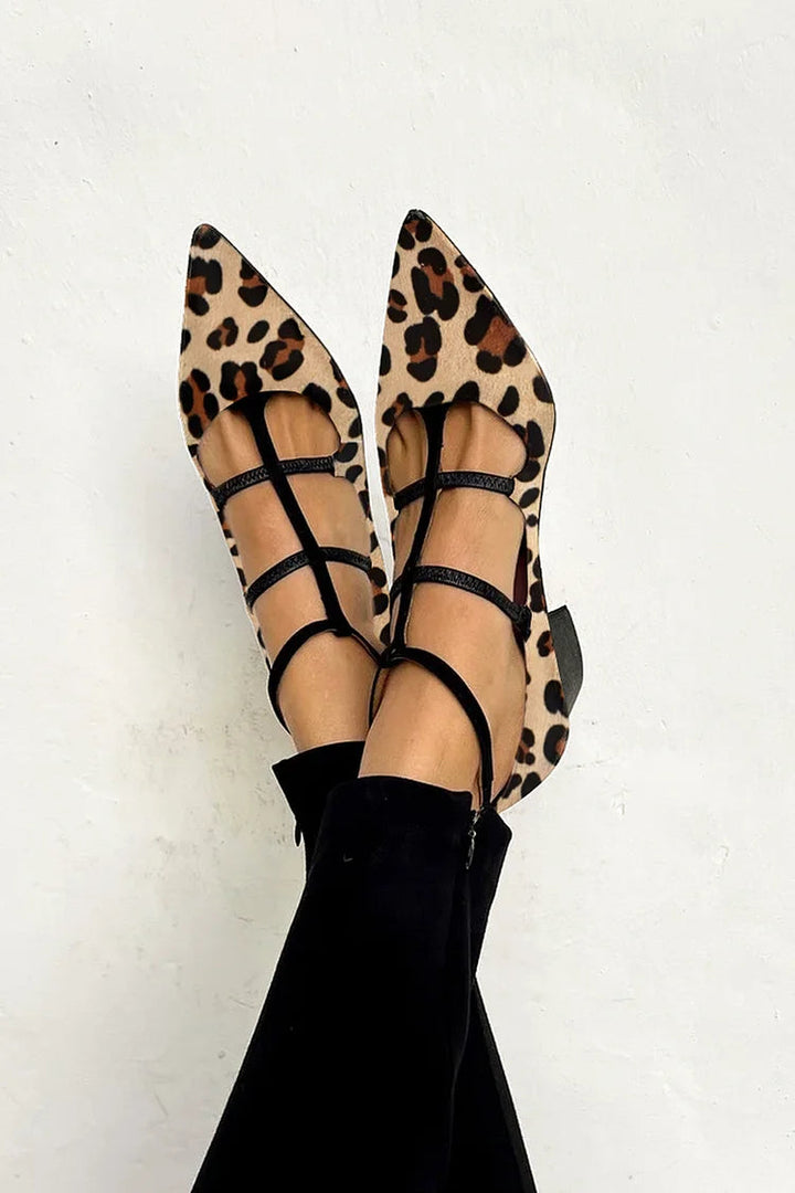Bridget | Bailarinas de Cuero con Estampado de Leopardo - Leopardo
