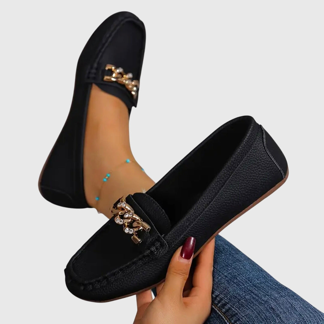 Melissa | Mocasines Ortopédicos con Cadena Dorada
