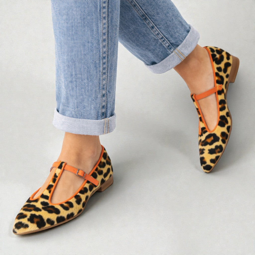 Lulu | Bailarinas con Correa y Estampado Leopardo - Leopardo