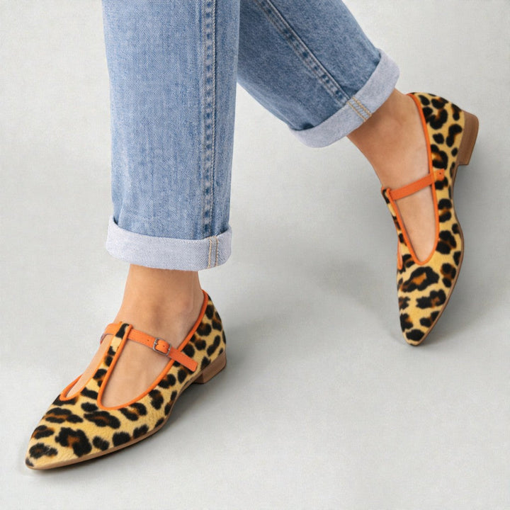 Lulu | Bailarinas con Correa y Estampado Leopardo - Leopardo