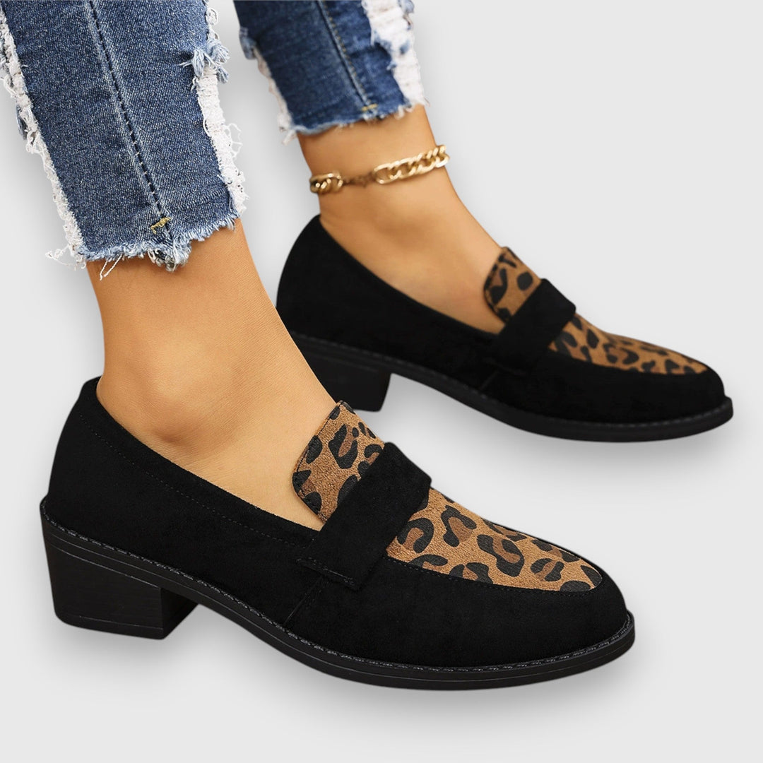 Brunika | Mocasines Cómodos con Estampado Leopardo - Marrón