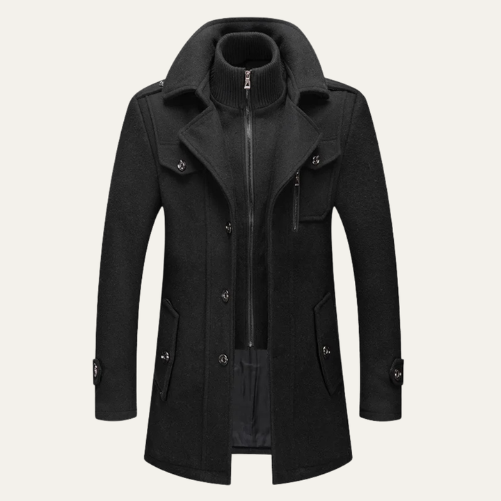 Nicanor | El Abrigo de Lana de Negocios con Doble Cuello para Hombre Kensington