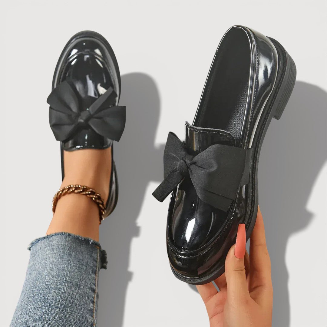 Maeryl | Mocasines con Lazo y Plataforma - Negro