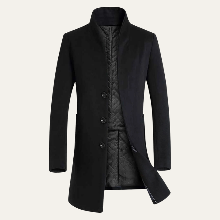 Calixto | El Abrigo Trench de Invierno para Hombre Collingwood en Mezcla de Lana Elegante de Un Solo Botón