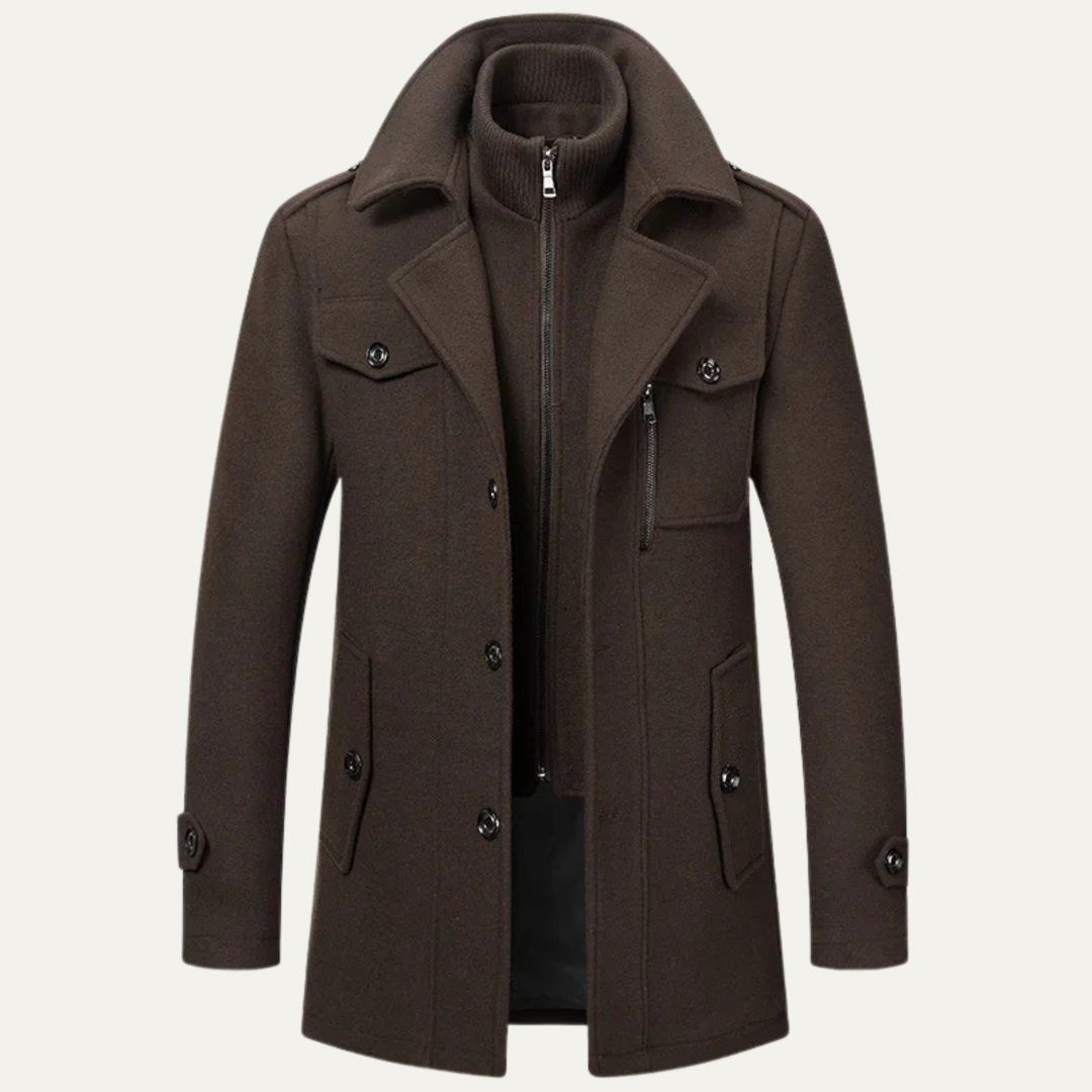Nicanor | El Abrigo de Lana de Negocios con Doble Cuello para Hombre Kensington