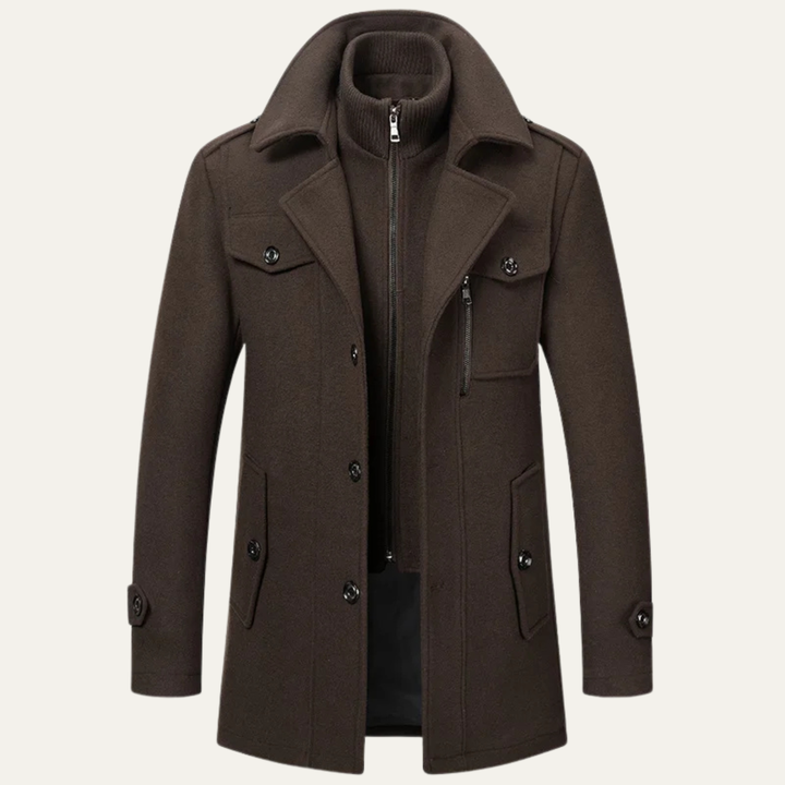 Nicanor | El Abrigo de Lana de Negocios con Doble Cuello para Hombre Kensington