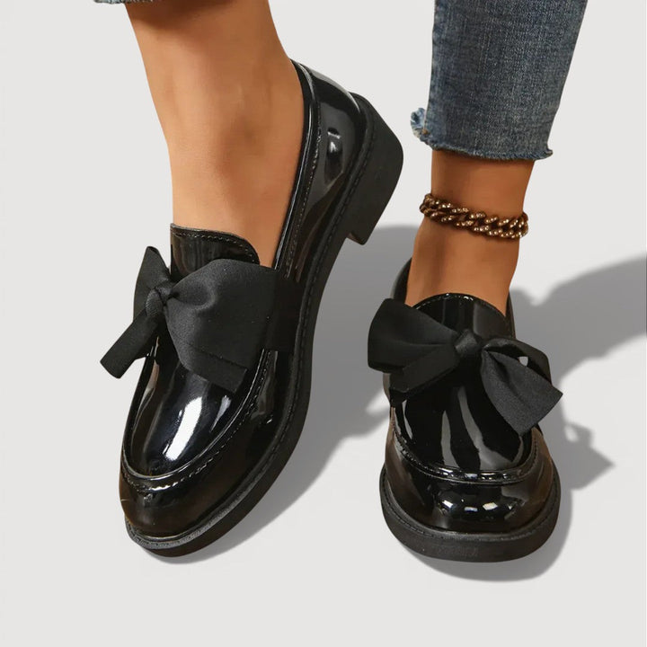 Maeryl | Mocasines con Lazo y Plataforma - Negro