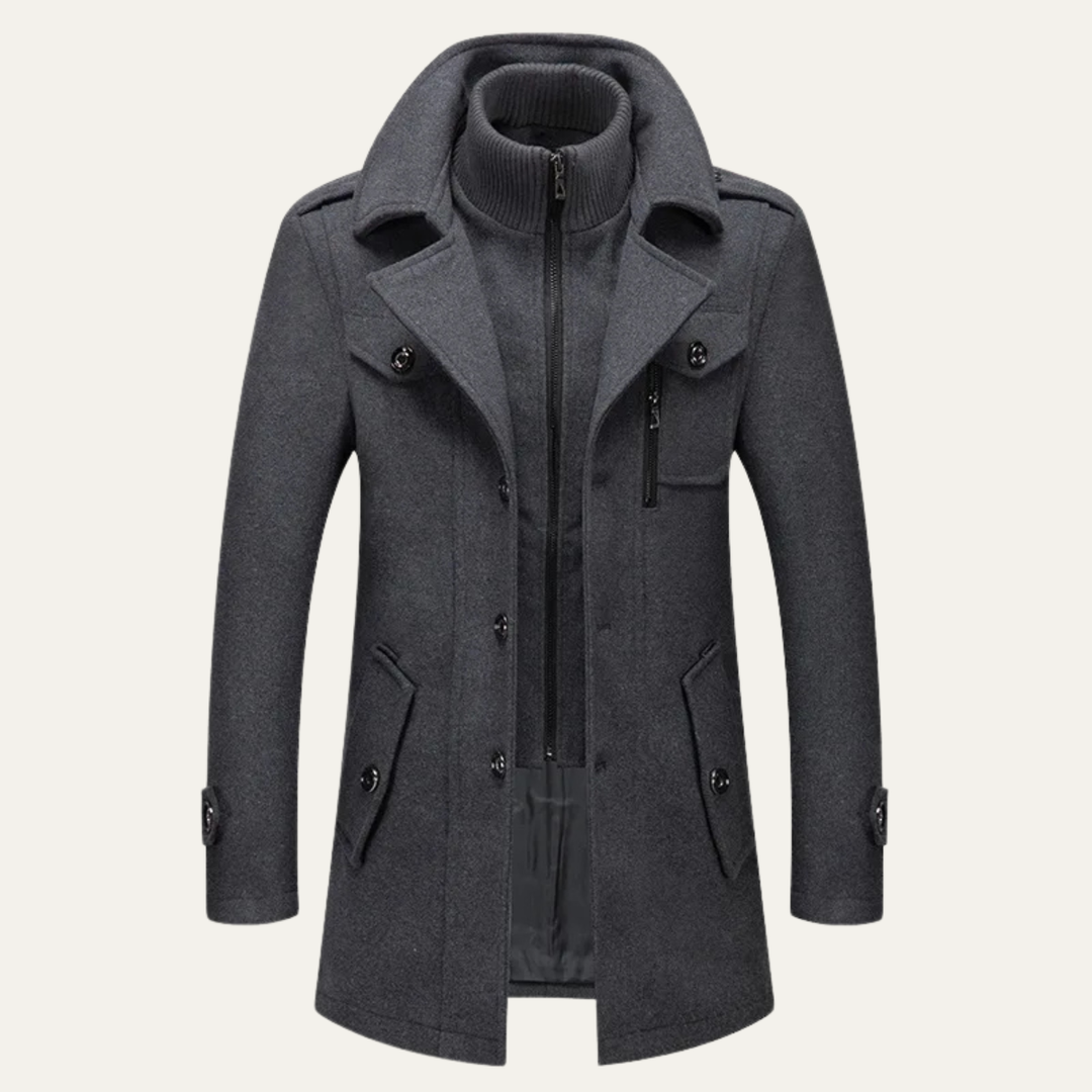 Nicanor | El Abrigo de Lana de Negocios con Doble Cuello para Hombre Kensington