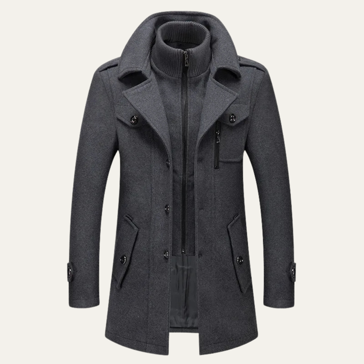 Nicanor | El Abrigo de Lana de Negocios con Doble Cuello para Hombre Kensington