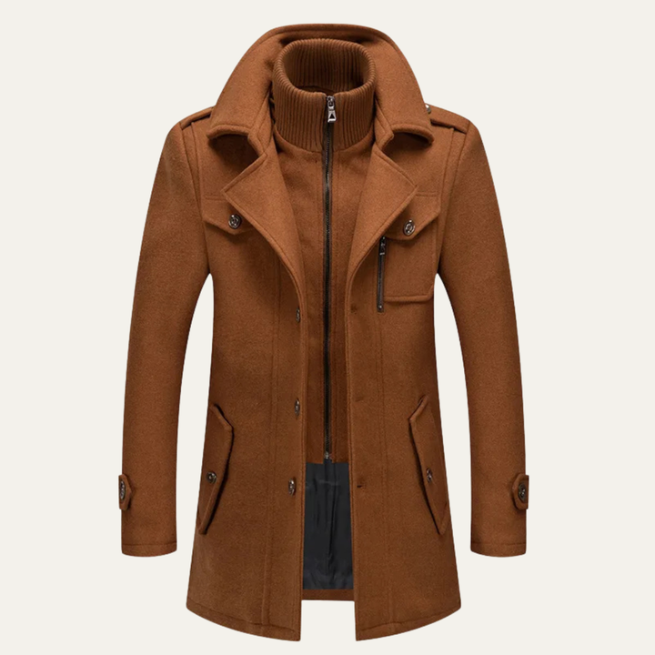 Nicanor | El Abrigo de Lana de Negocios con Doble Cuello para Hombre Kensington