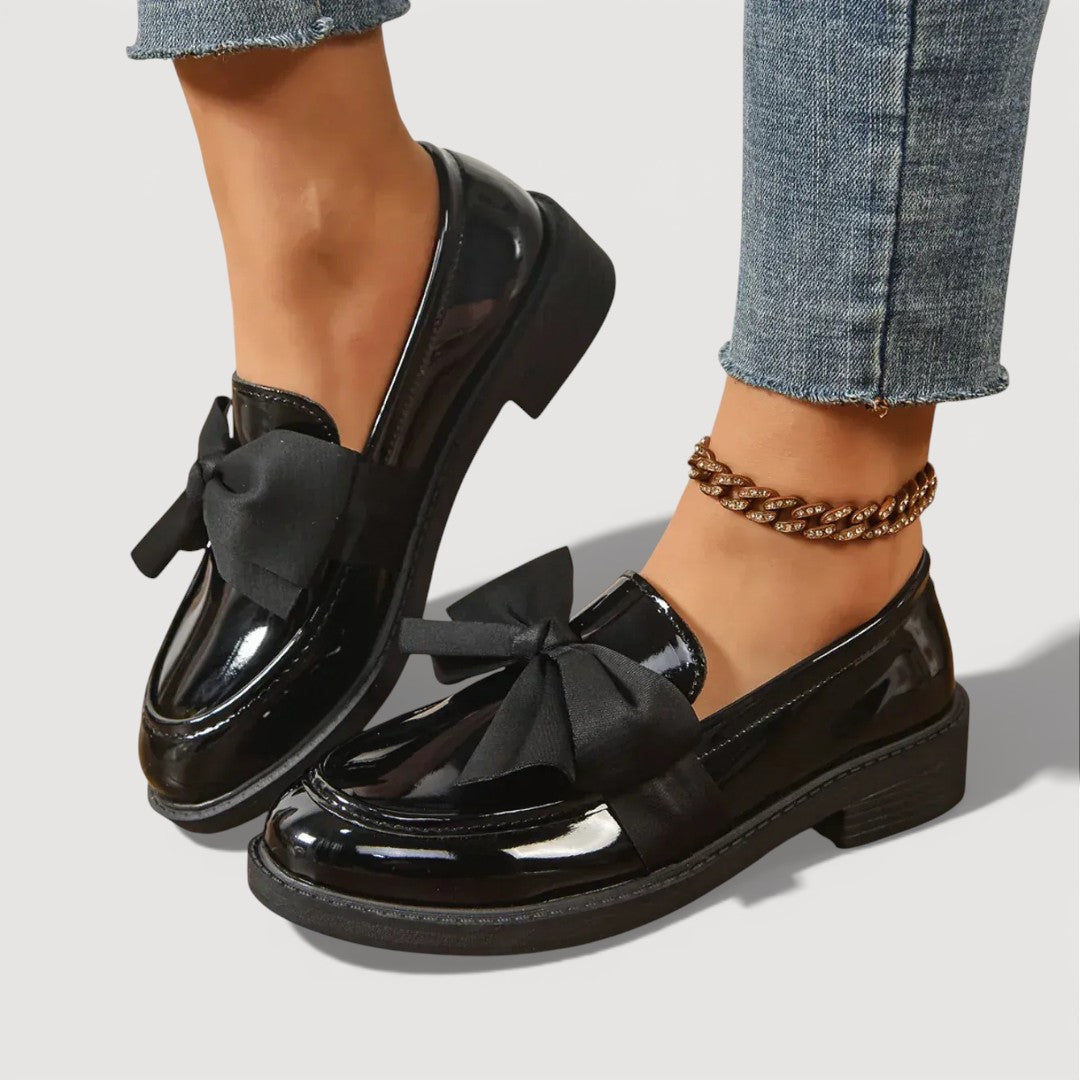 Maeryl | Mocasines con Lazo y Plataforma - Negro