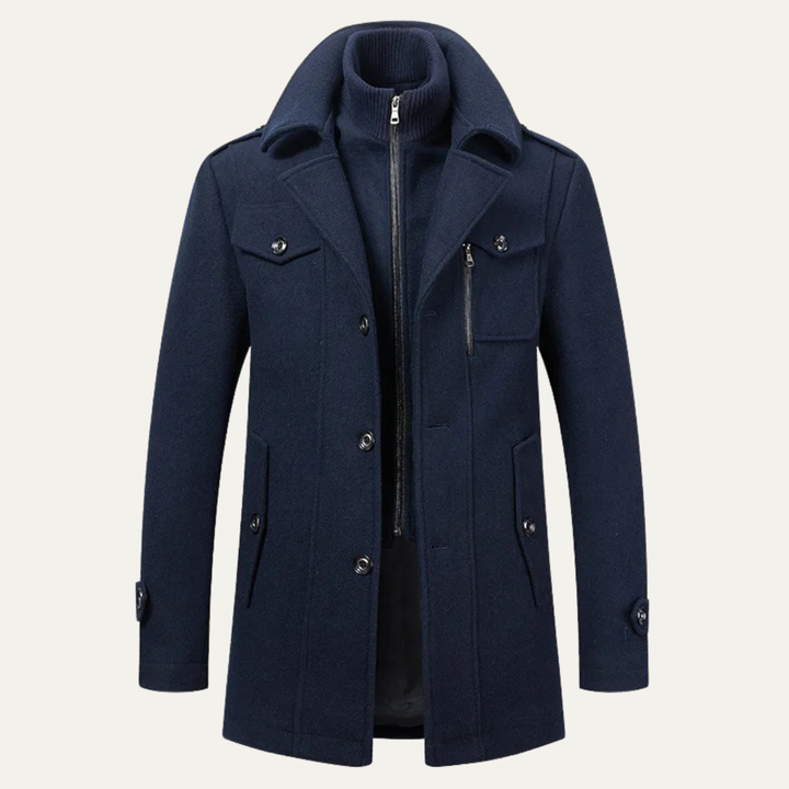 Nicanor | El Abrigo de Lana de Negocios con Doble Cuello para Hombre Kensington