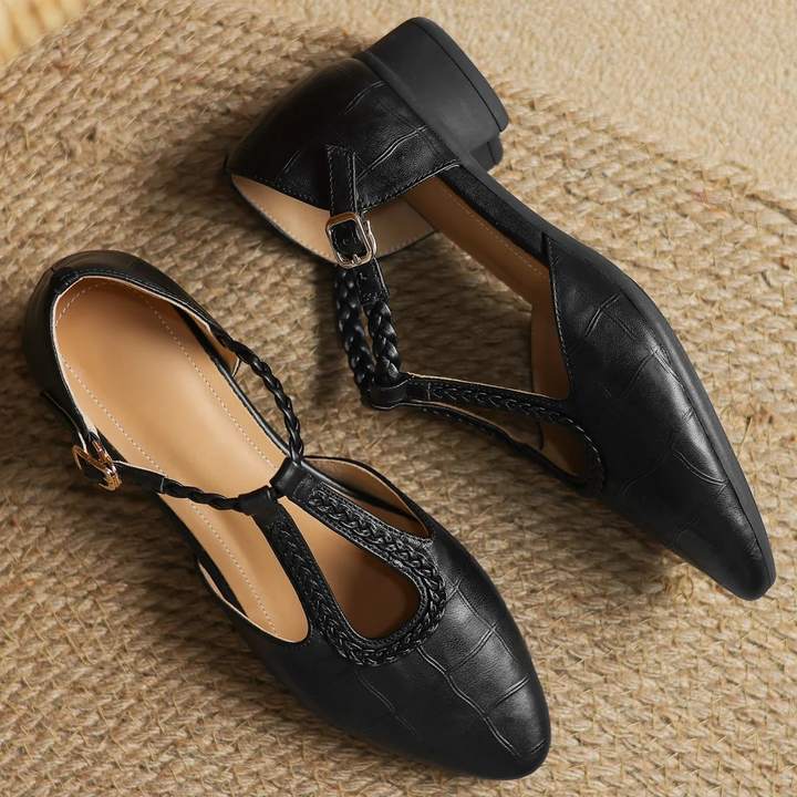Mary Janes | Zapatos Elegantes con Tira en T - Marrón