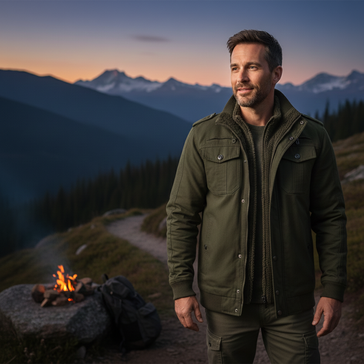 Orestes | La Chaqueta Térmica de Estilo Militar para Hombre Macerata con Forro de Forro Polar