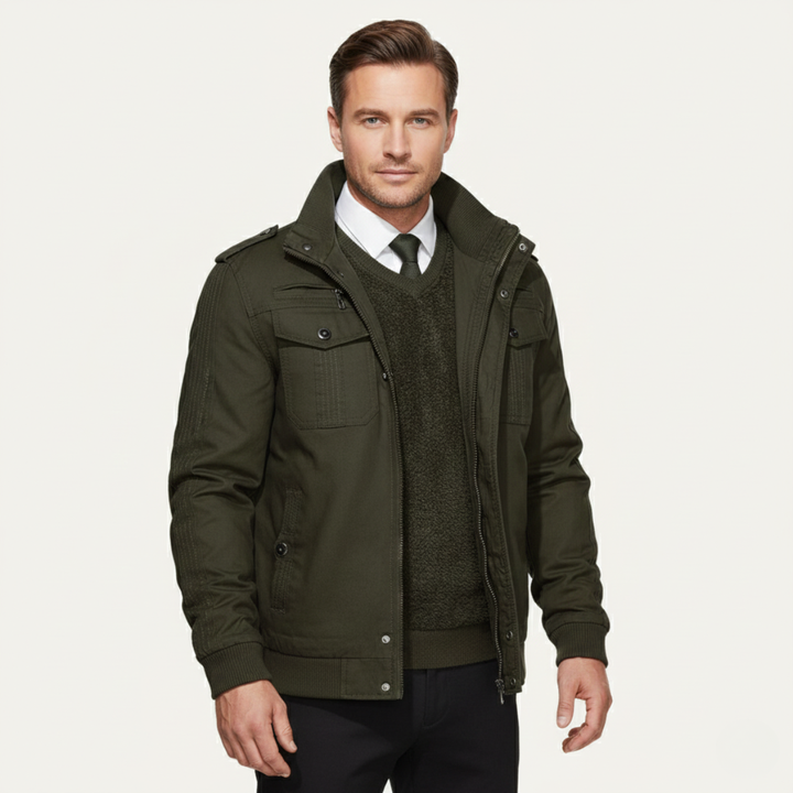 Orestes | La Chaqueta Térmica de Estilo Militar para Hombre Macerata con Forro de Forro Polar