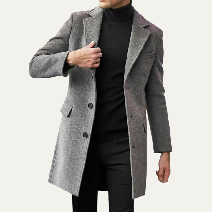 Ubaldo | El Abrigo de Lana Mezclada de Corte Simple para Hombre Ravenswood