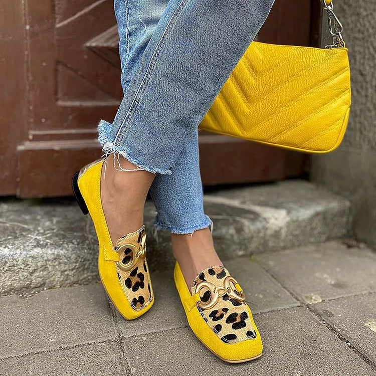 Stelle | Mocasines Amarillos con Estampado Animal - Amarillo