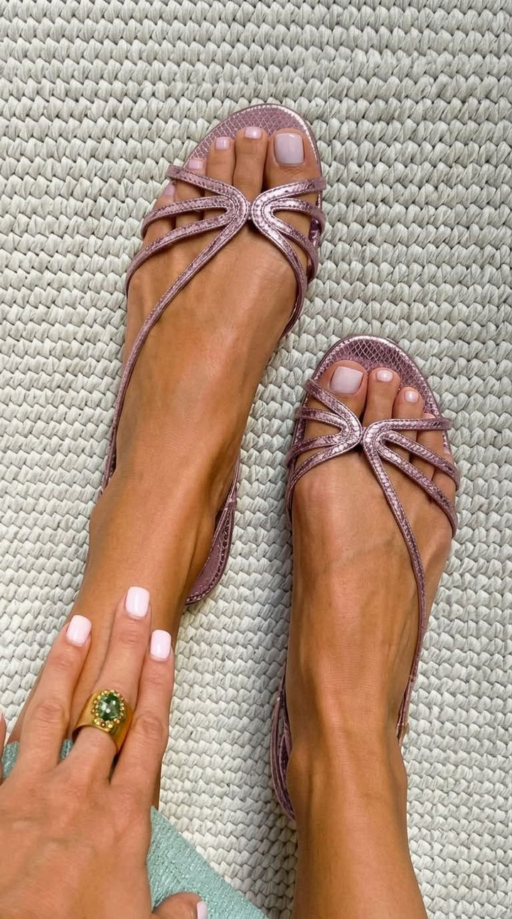 Ginevra | Sandalias Doradas Elegantes de Verano