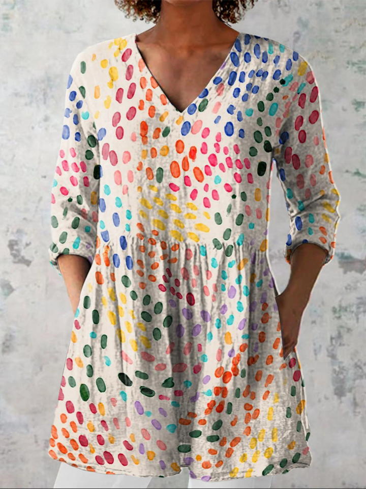 Noelle | Blusa Larga Confeti Acuarela Multicolor