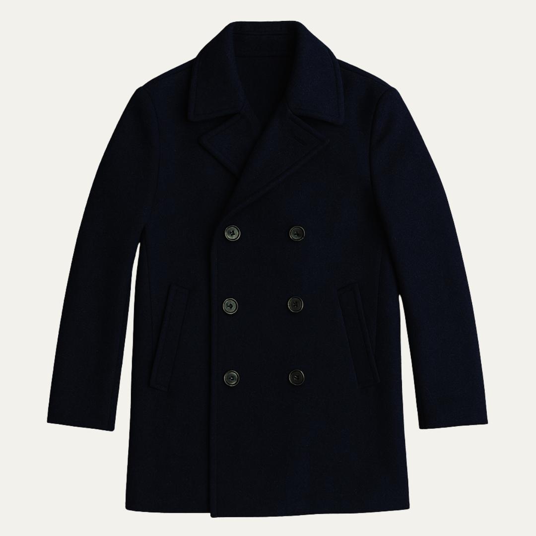 Tadeo | El Peacoat de Lana Doble Botonadura para Hombre Sunderland – Azul Marino