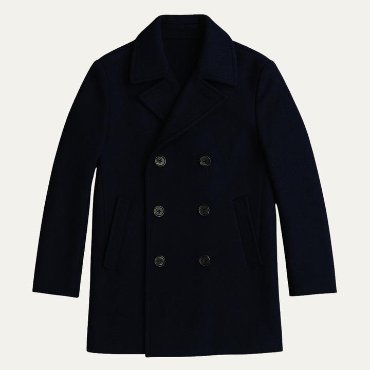 Tadeo | El Peacoat de Lana Doble Botonadura para Hombre Sunderland – Azul Marino