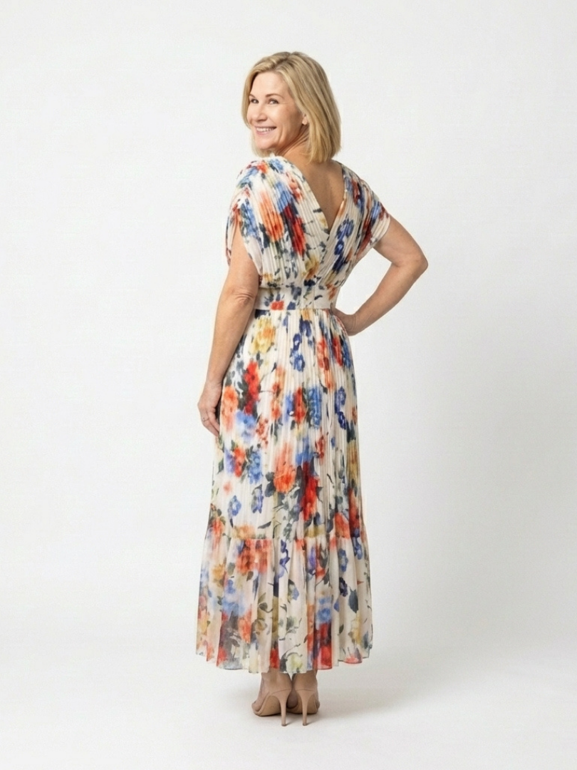 Vestido midi plisado sin mangas y corto Savannah - Juliaver Madrid (vista 3)
