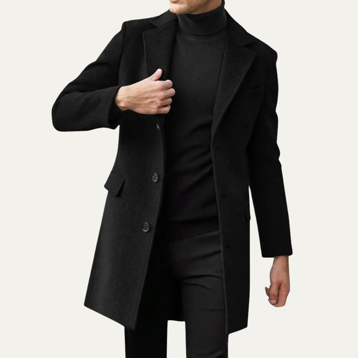 Ubaldo | El Abrigo de Lana Mezclada de Corte Simple para Hombre Ravenswood