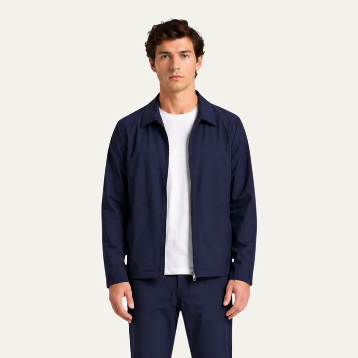 Isandro | Chaqueta Ligera con Cremallera Harrington para Hombre