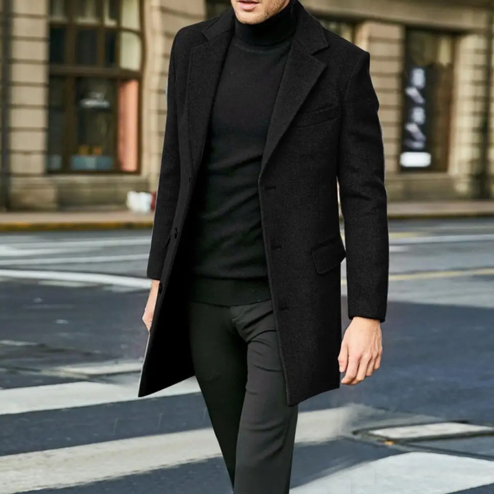 Ubaldo | El Abrigo de Lana Mezclada de Corte Simple para Hombre Ravenswood