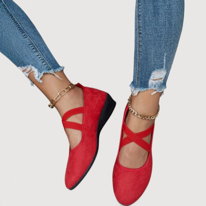 Livia | Zapatos Cómodos con Correa Cruzada - Negro