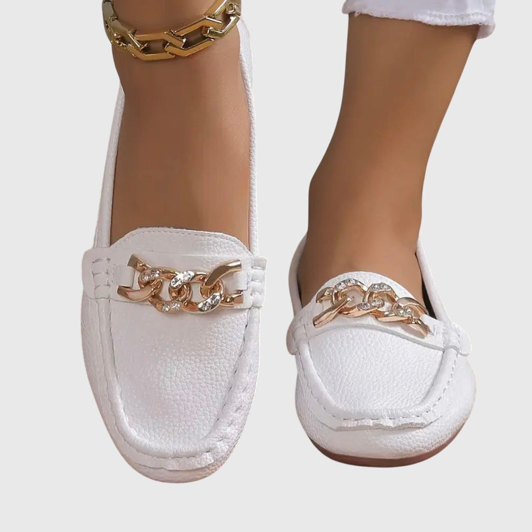Melissa | Mocasines Ortopédicos con Cadena Dorada