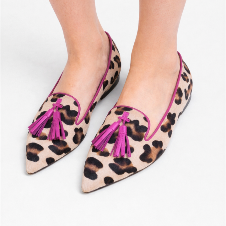 Jheanna | Mocasines Cómodos con Estampado Leopardo - Rosa