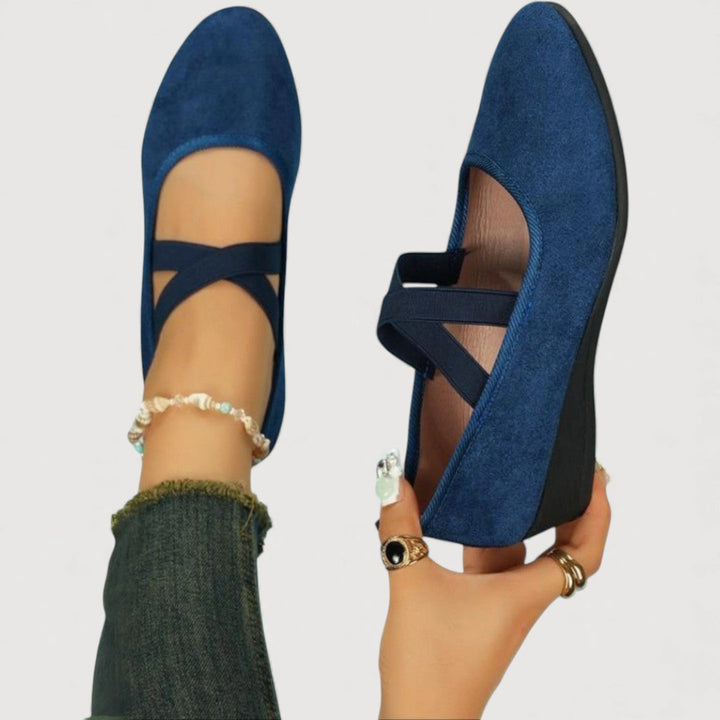 Livia | Zapatos Cómodos con Correa Cruzada - Negro