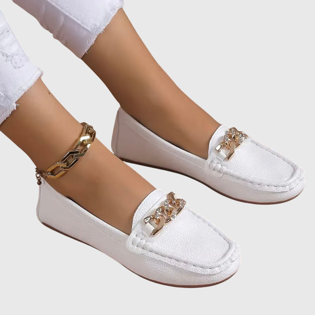 Melissa | Mocasines Ortopédicos con Cadena Dorada