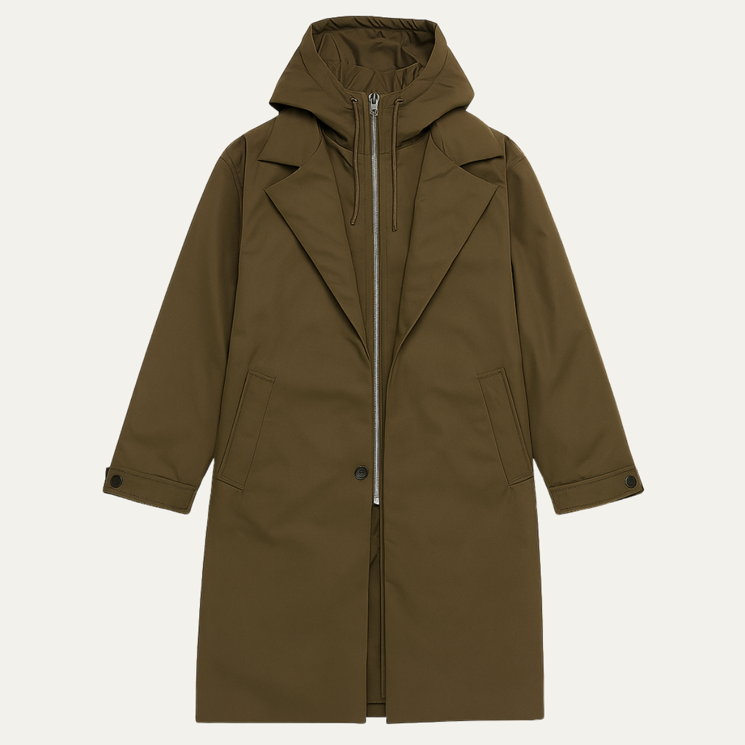 Donato | La Parka con Capucha Oldborough para Hombre – Abrigo Lluvioso Térmico y Impermeable