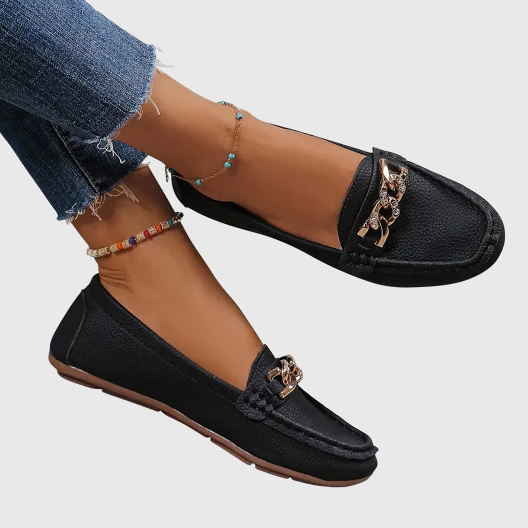 Melissa | Mocasines Ortopédicos con Cadena Dorada