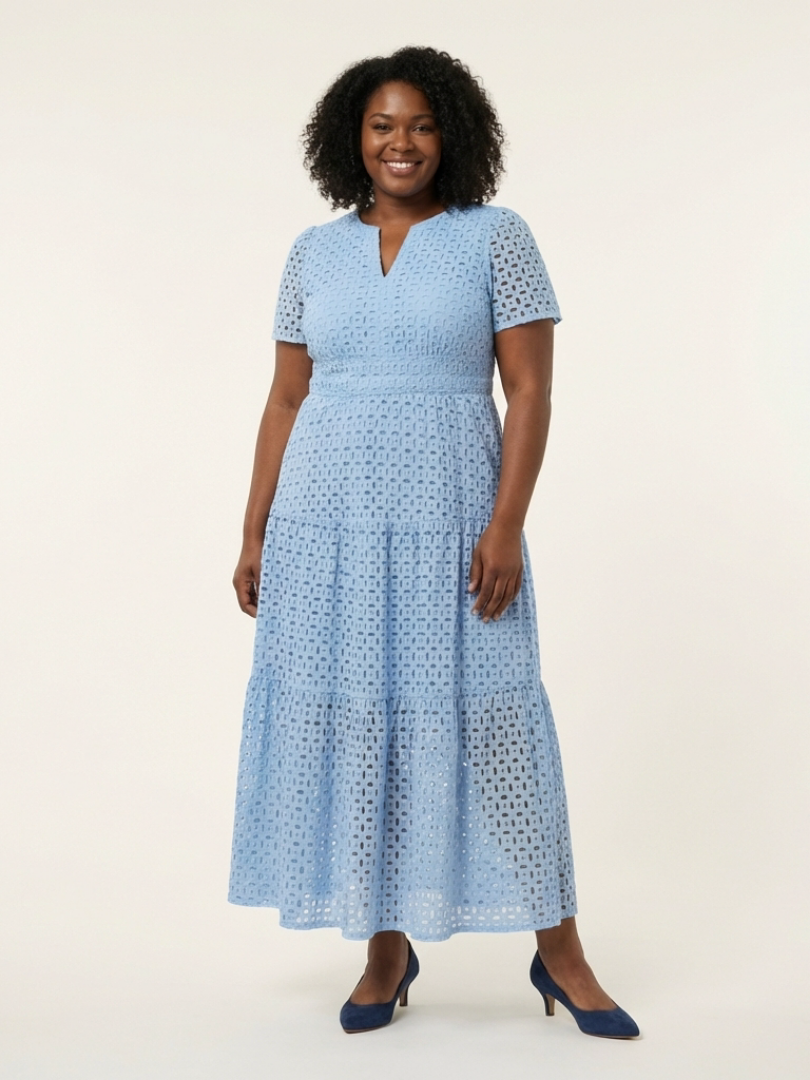 Vestido Midi Acampanado de Manga Corta con Escote en V Brielle - Juliaver Madrid (vista 5)