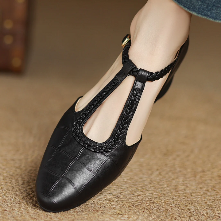 Mary Janes | Zapatos Elegantes con Tira en T - Negro