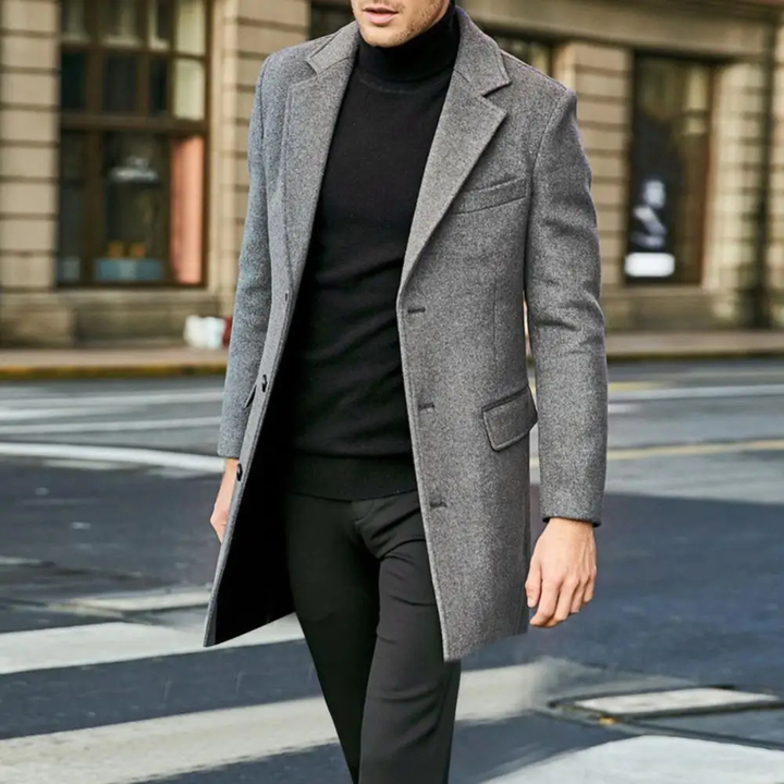 Ubaldo | El Abrigo de Lana Mezclada de Corte Simple para Hombre Ravenswood