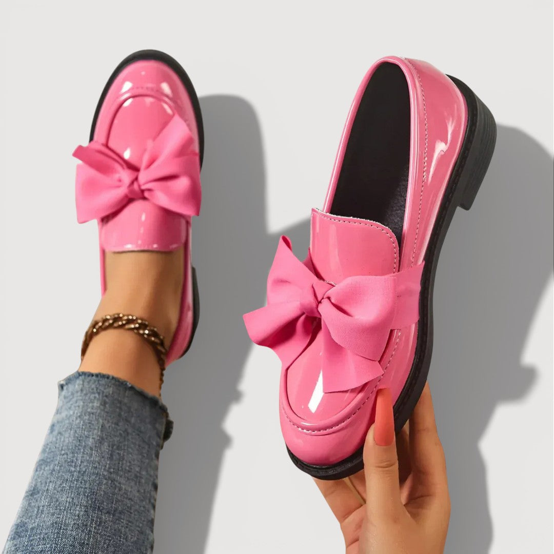 Maeryl | Mocasines con Lazo y Plataforma - Rosa