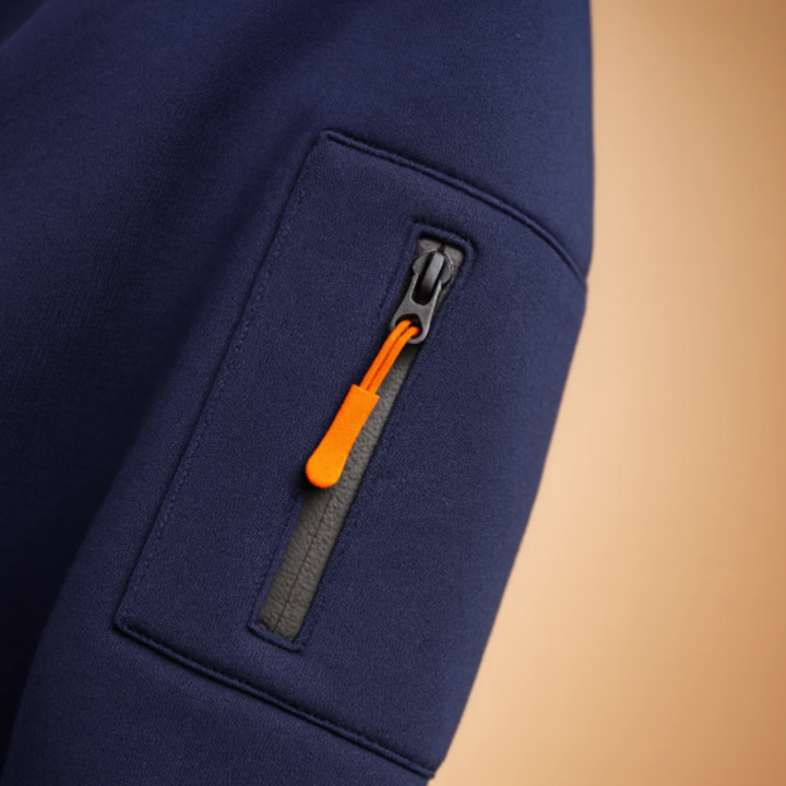 Ruy | El Suéter con Capucha Casual para Hombre Ridgefield con Media Cremallera y Bolsillos con Cremallera