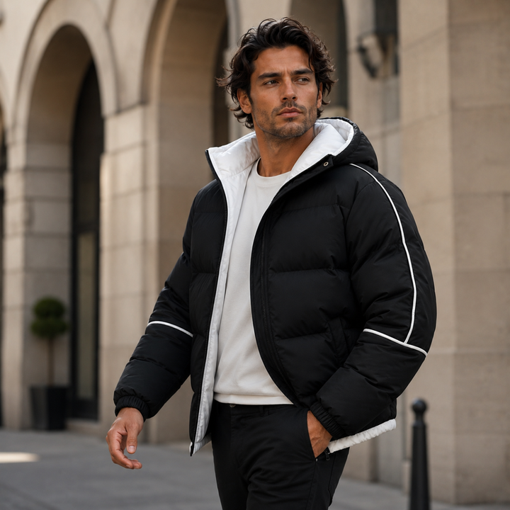 Severo | La Chaqueta Acolchada Impermeable para Hombre de Londres - Abrigo de Invierno de Lujo con Capucha