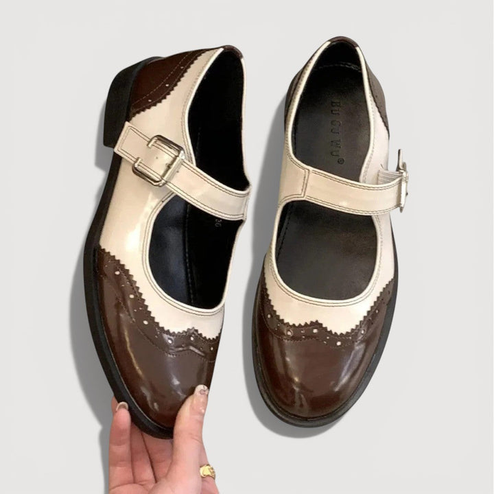 Florencia | Zapatos Mary Jane de Tacón Bajo - Negro