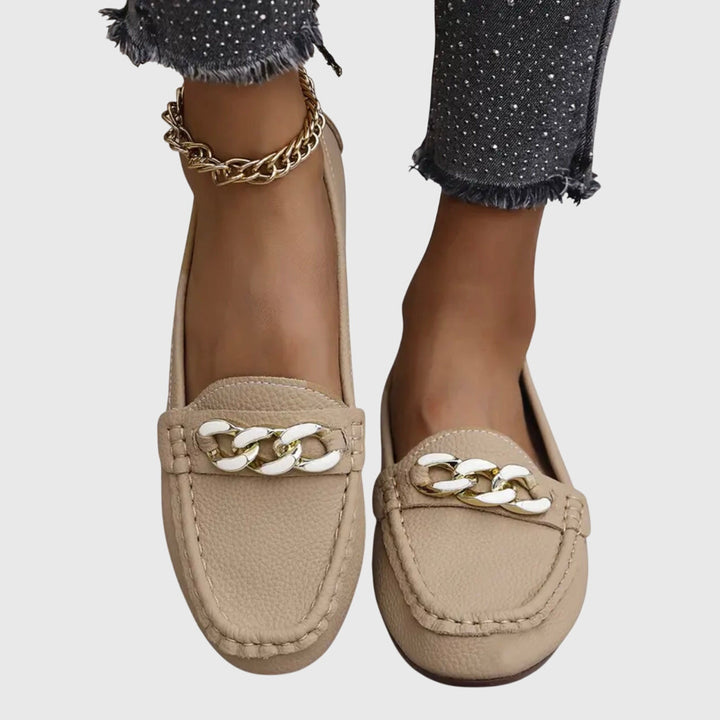 Melissa | Mocasines Ortopédicos con Cadena Dorada