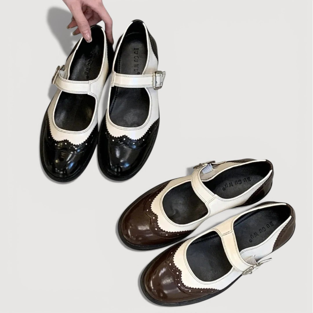 Florencia | Zapatos Mary Jane de Tacón Bajo - Negro