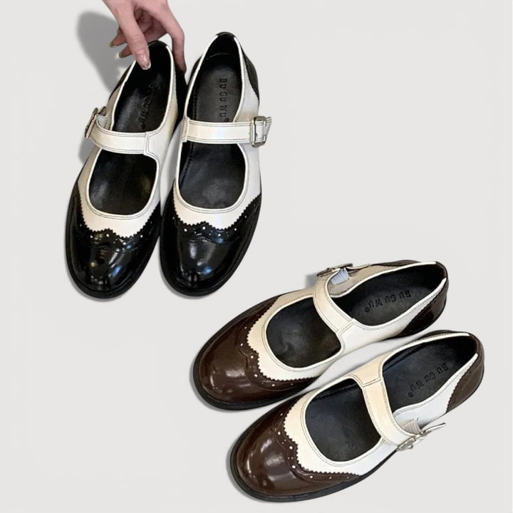 Florencia | Zapatos Mary Jane de Tacón Bajo - Negro