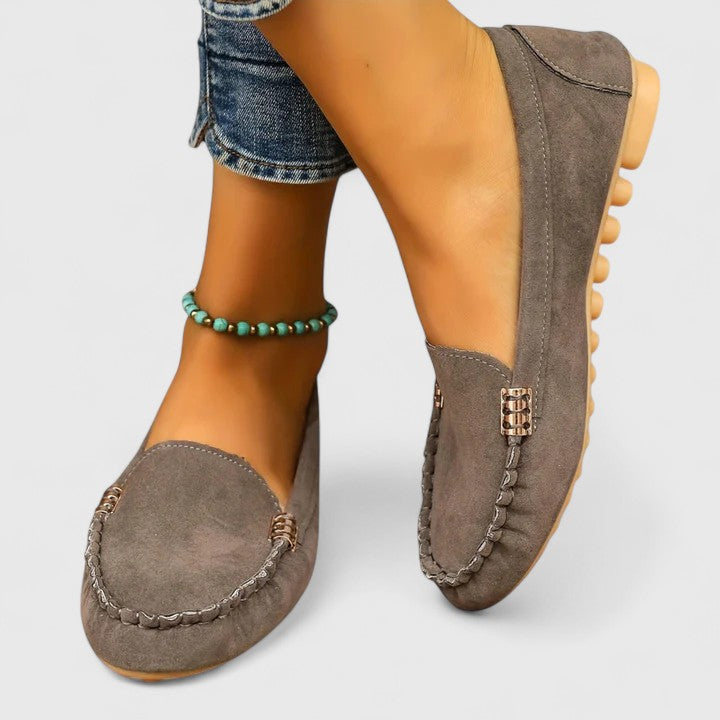 Karlene | Mocasines Ortopédicos con Detalle Metálico - Amarillo