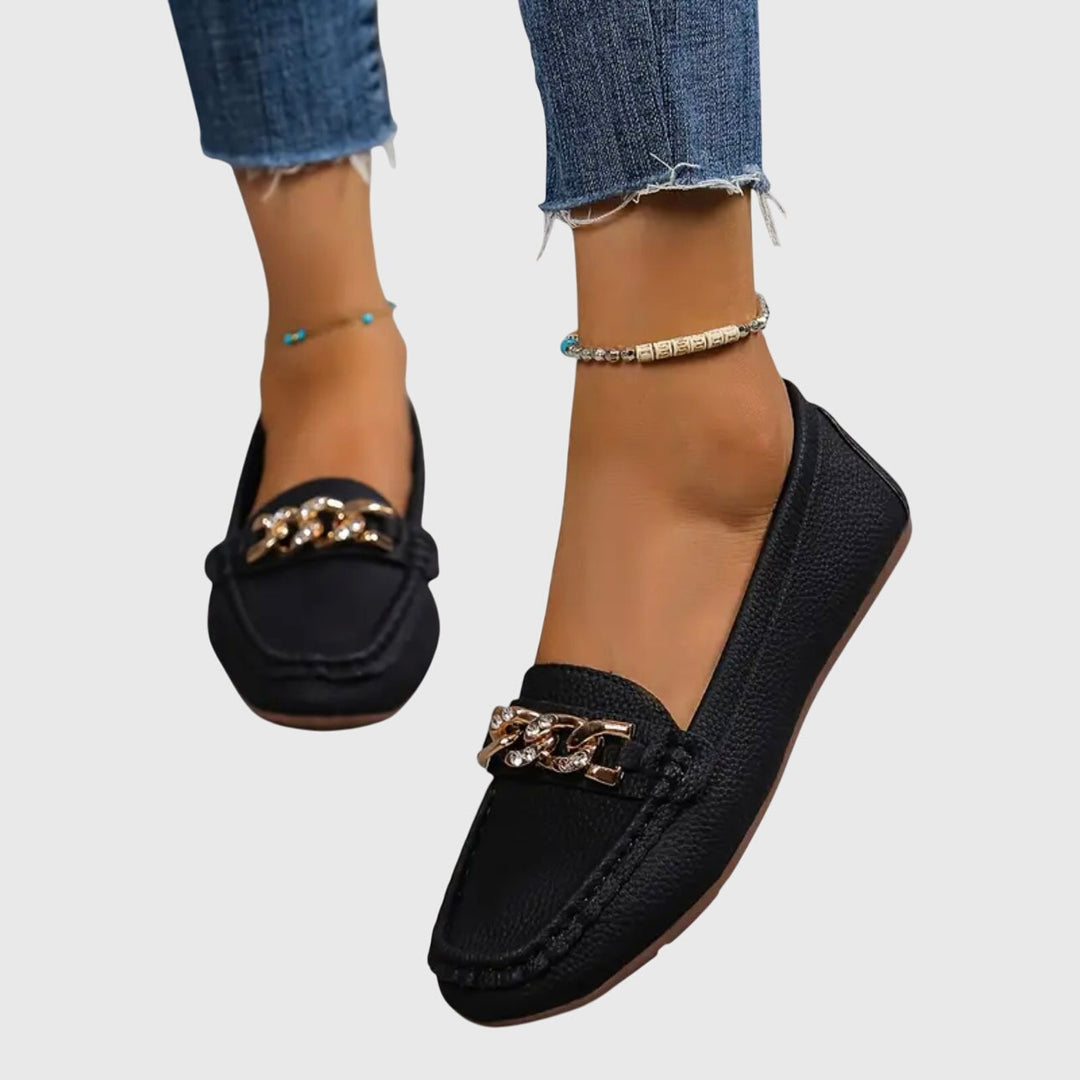Melissa | Mocasines Ortopédicos con Cadena Dorada