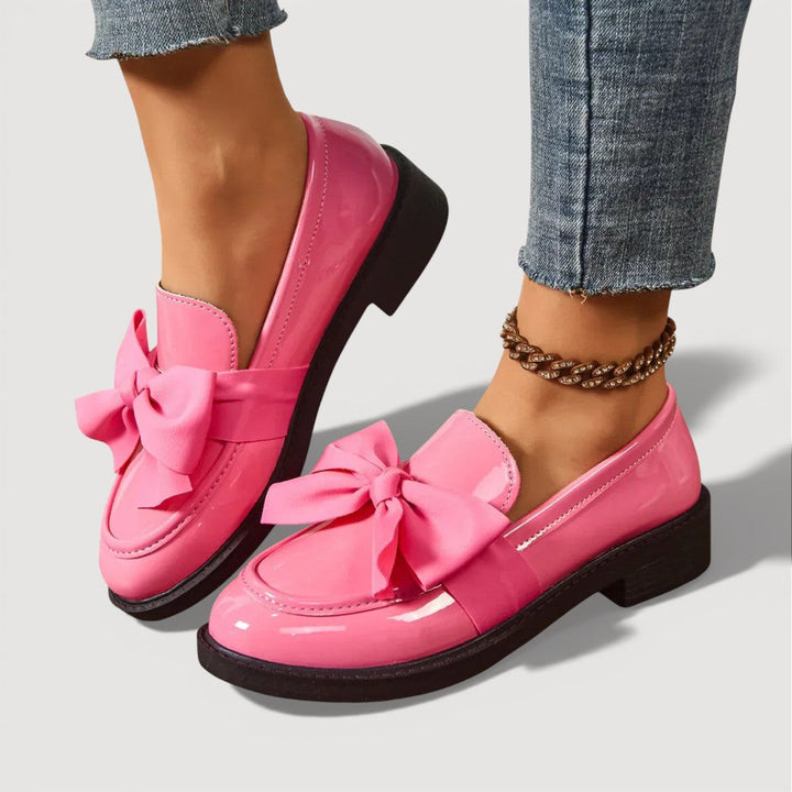 Maeryl | Mocasines con Lazo y Plataforma - Rosa